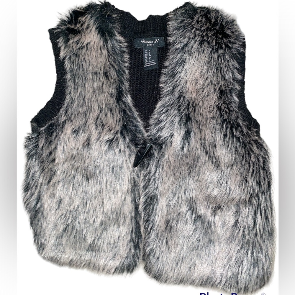 Forever 21 Girls Faux fur vest, like new